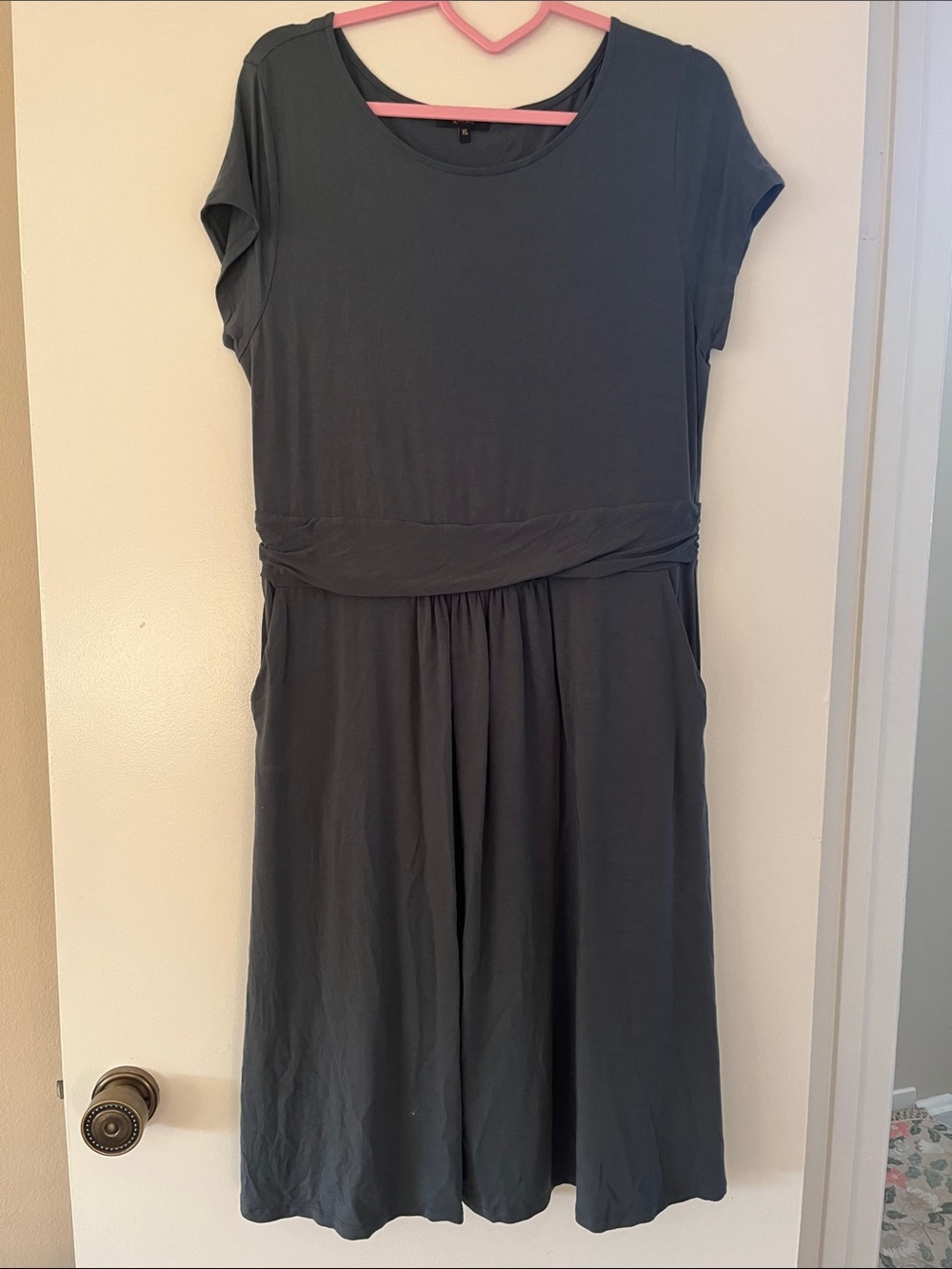 Quince teal dress with pockets